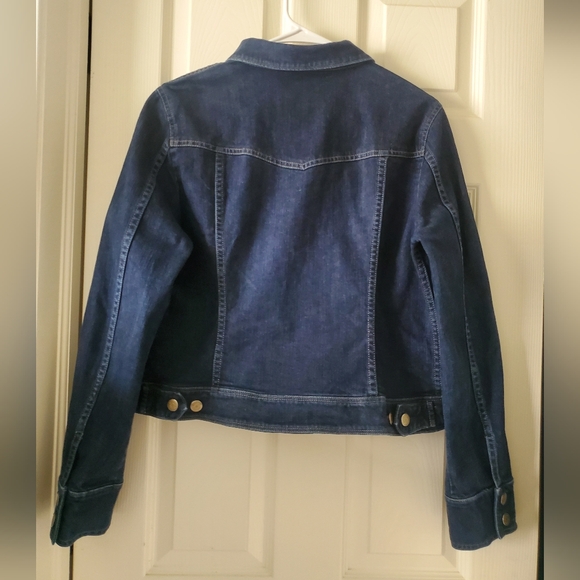 J. Crew Dark Blue Jean Jacket Women's SIZE LARGE. - Picture 4 of 16